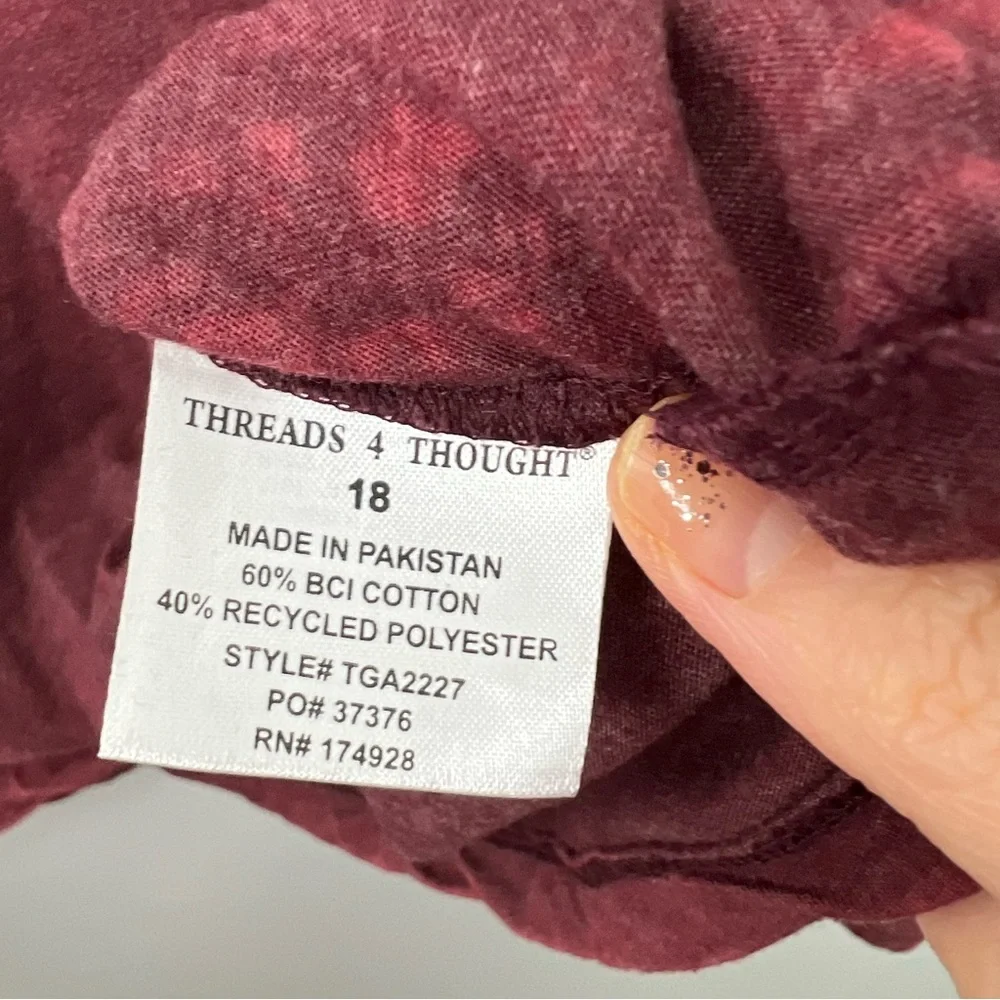 Threads 4 Thought NWT Burgundy Shirt